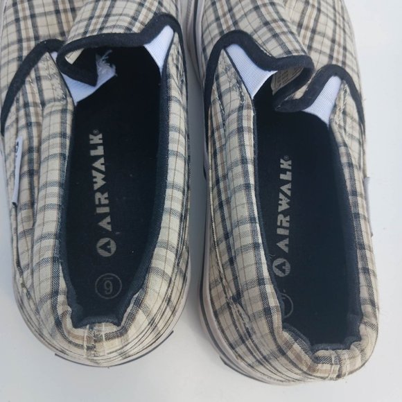 Airwalk Size 6 Brown Black Checkered Kid's Sneaker Shoes - Picture 5 of 10